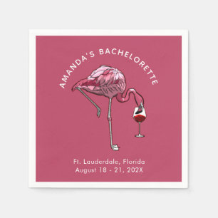 Smöjsbröllopsflamingo anpassat papper pappersservett
