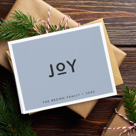 Smoke Blue Joy | Minimalistisk modern jul Helgkort