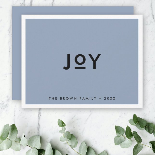 Smoke Blue Joy | Minimalistisk modern jul Julkort (Skapare uppladdad)