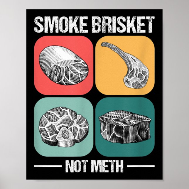 Smoke Brisket Not Funny Brisket Bbq Grill Poster (Framsidan)