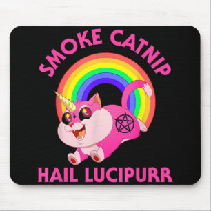 Smoke Catnip Hail Lucipurr, Funny Satan Cat Unicor Musmatta