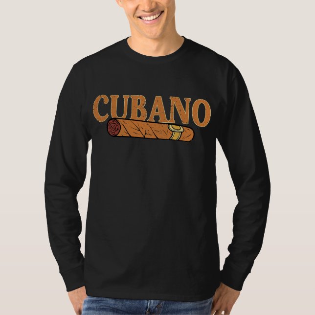 Smoke Cubano Cuban Cigar Tees for Smoker Boy Men T Shirt (Framsida)