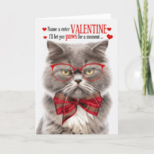 Smoke Grått Persian Cat Valentine Kattdjur Humor Helgkort