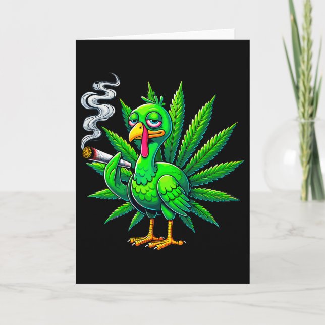 Smoke Joint Turkey Funny Thanksgiving Tee 1  Kort (Framsida)