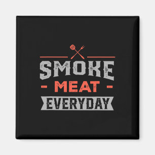 Smoke Kött aily Bq Food Rbecue Foodie Kött Sm Magnet
