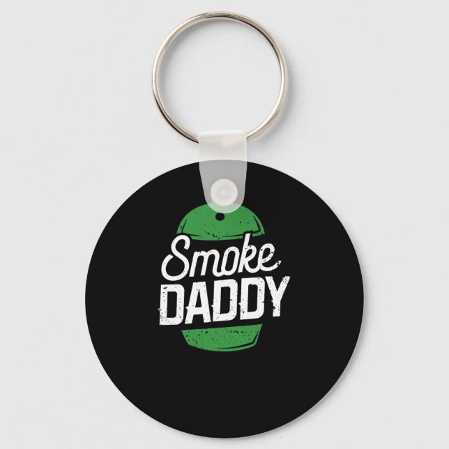 Smoke pappa Grönt Egg Pitmaster Pappa Bbq Grill Nyckelring (Framsida)