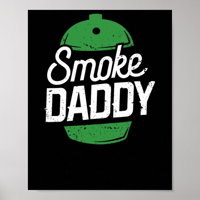 Smoke pappa Grönt Egg Pitmaster Pappa Bbq Grill Poster (Framsidan)