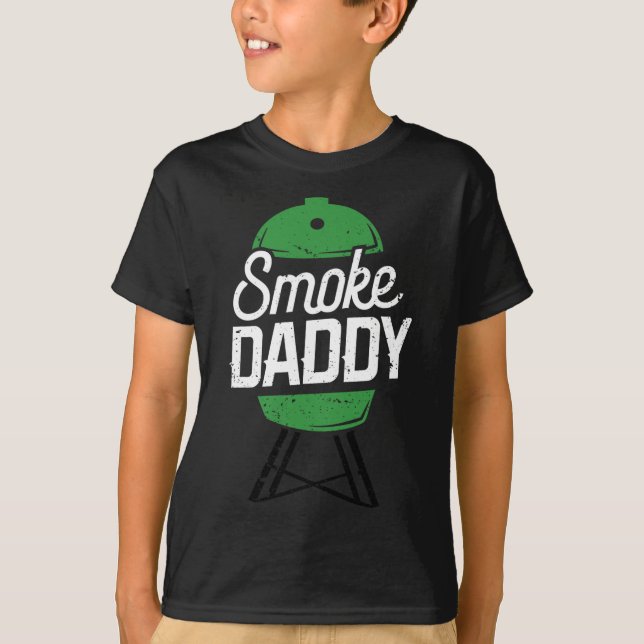 Smoke pappa Grönt Egg Pitmaster Pappa Bbq Grill T Shirt (Framsida)