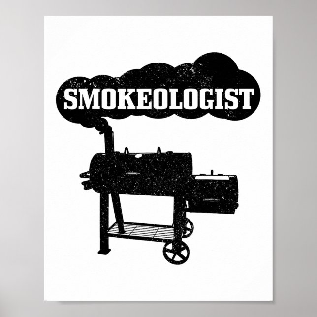 Smokeolog Bbq Grilling Chef Smoker Funny Byrbec Poster (Framsidan)