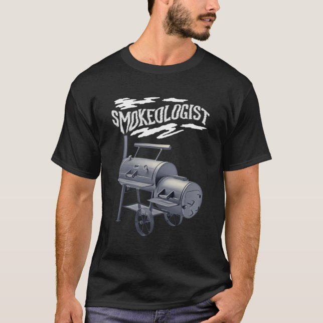 Smokeolog Bbq Grilling Kött Barbecue Offset Smo T Shirt (Framsida)