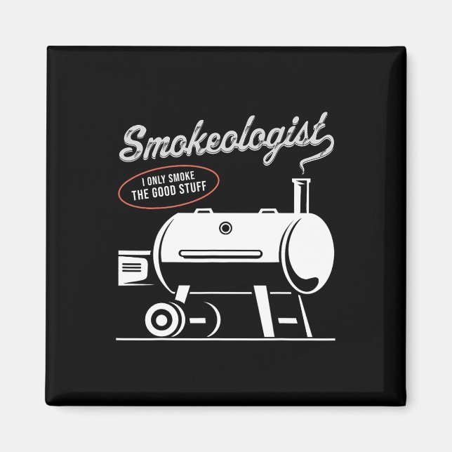 Smokeolog Bbq Pappa Funny Smoking Kött Smoker Rbe Magnet (Framsidan)