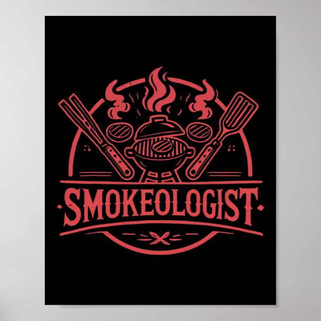 Smokeolog Bbq Smoker Kött Rökning Verktyg Grillin Poster (Framsidan)