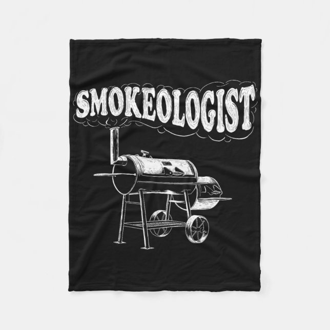 Smokeolog - Lustigt Pitmaster Bbq Smoker Grilling Fleecefilt (Framsidan)