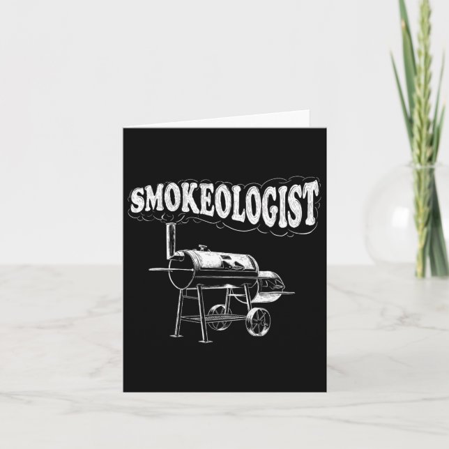 Smokeolog - Lustigt Pitmaster Bbq Smoker Grilling Kort (Framsida)