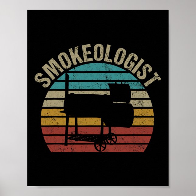Smokeolog - Lustigt Pitmaster Bbq Smoker Grilling Poster (Framsidan)