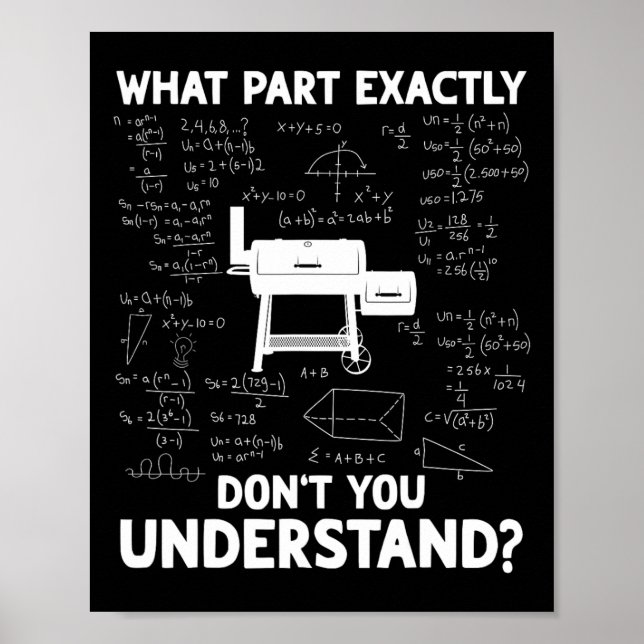 Smoker Bbq Science Funny Bbq Kött Smoking Grill Da Poster (Framsidan)