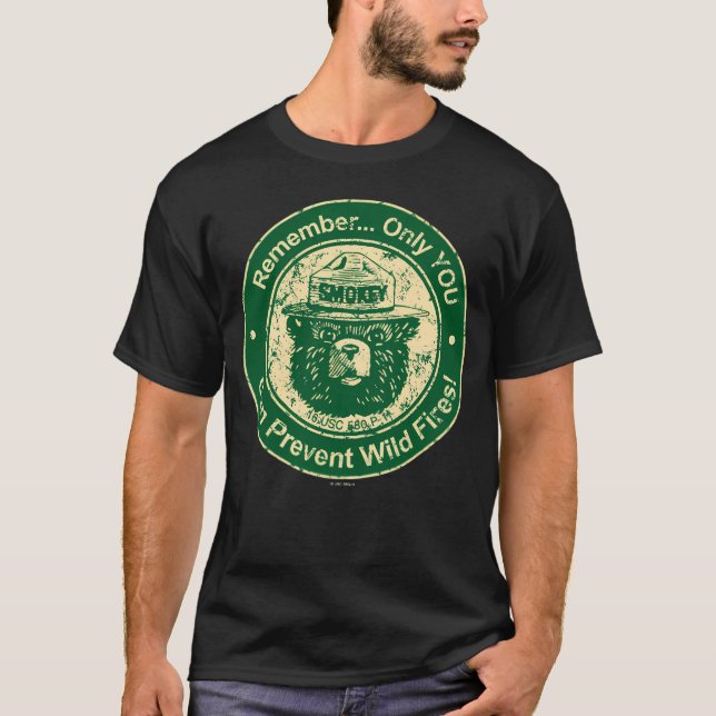 Smokey Bear Endast Grön T Shirt (Framsida)