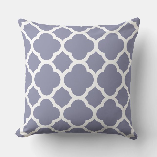 Smokey Blue Quatrefoil mönster Kudde (Framsida)