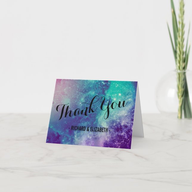 Smokey Galaxy Bröllop, tackkort (Framsida)