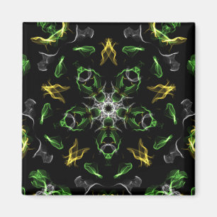 Smokey Grönt Mandala Digital Teckning Magnet