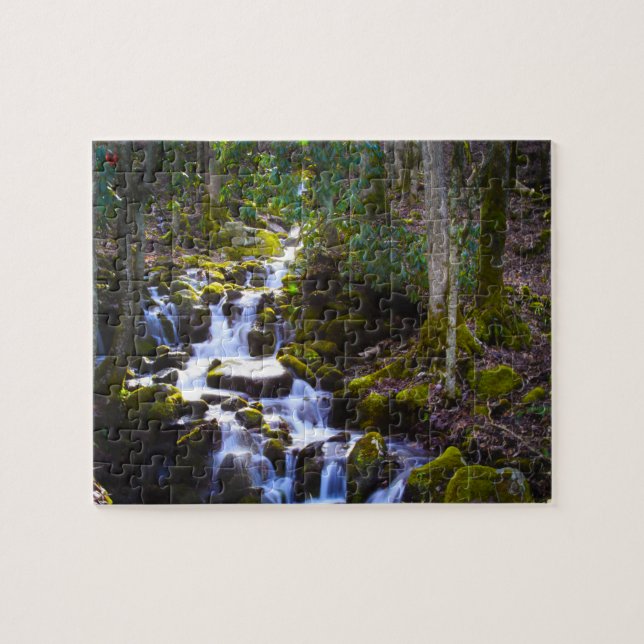 Smokey Mountain River Creek North Carolina Pussel (Horisontell)