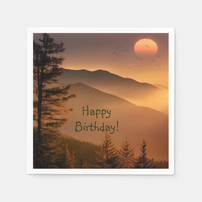 Smokey Mountains Birthday Napkins Pappersservett (Framsidan)