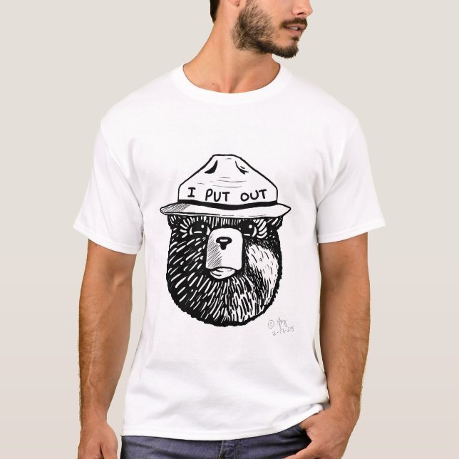 Smokey the Bear släcker T Shirt (Framsida)