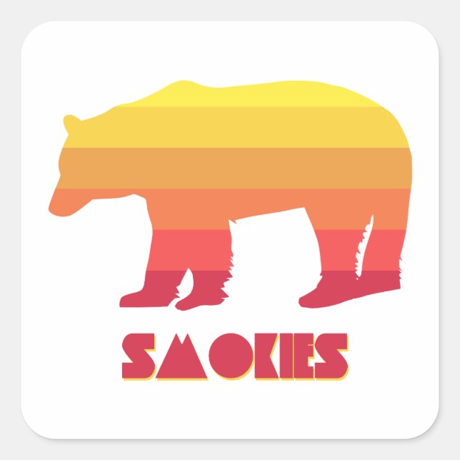 Smokies Rainbow Bear Fyrkantigt Klistermärke (Framsida)