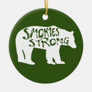 Smokies starka björn julgransprydnad keramik