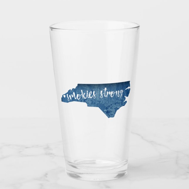 Smokies Strong North Carolina Wood Grain Glaskopp (Framsida)