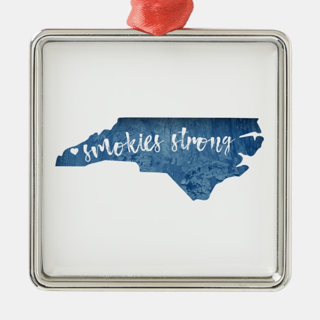 Smokies Strong North Carolina Wood Grain Julgransprydnad Metall (Framsidan)