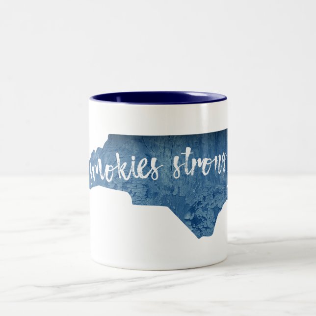 Smokies Strong North Carolina Wood Grain Två-Tonad Mugg (Center)