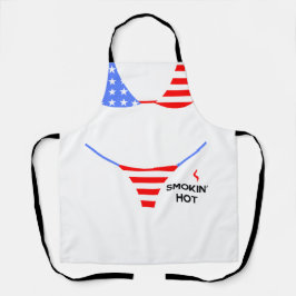 Smokin’ Hot Patriotic Apron – Red, White & Blue