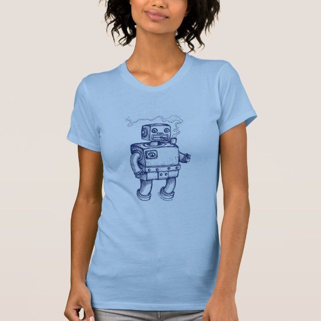 Smokin robot t shirt (Framsida)