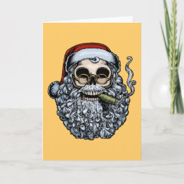 Smokin Santa skalle Helgkort