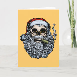 Smokin Santa skalle Helgkort