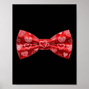 Smoking Bow Tie Med Söta Hjärtan För Alla Hjärtans Poster