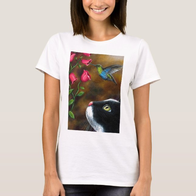 Smoking för katt 571 med hummingbirden t-shirt (Framsida)