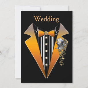 Smoking- Steampunk Bröllopsdesign Inbjudningar