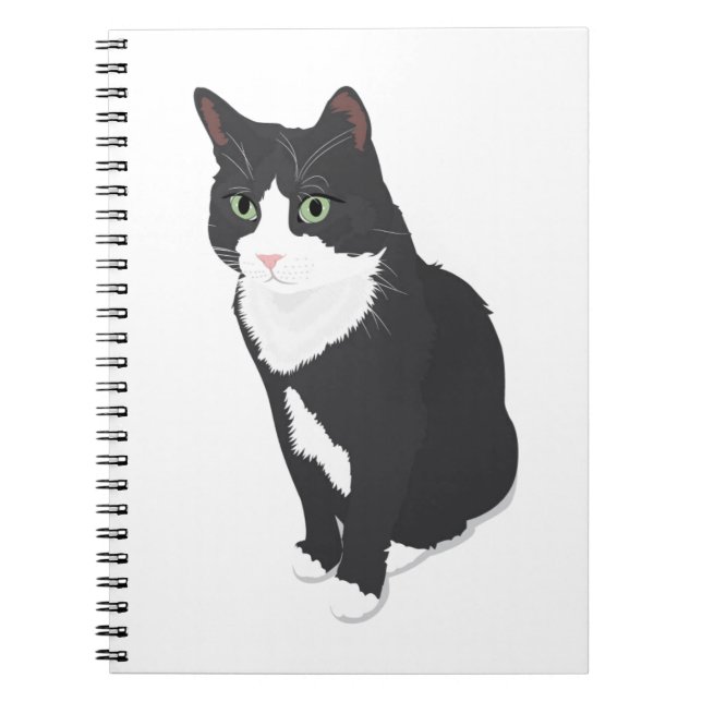Smokingkatt Anteckningsbok Med Spiral (Framsidan)