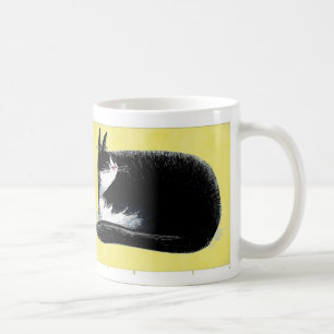 Smokingkatt - gult kaffemugg