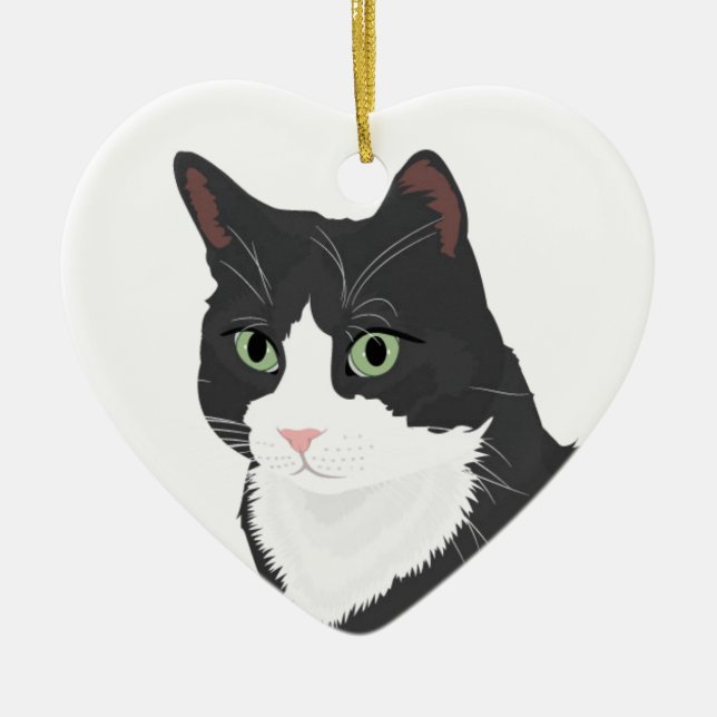 Smokingkatt Julgransprydnad Keramik (Framsidan)