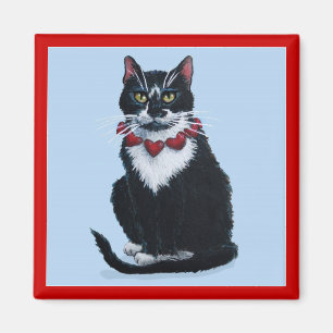 Smokingkatt med hjärtor magnet