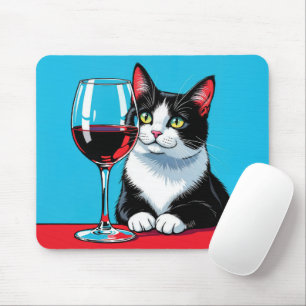 Smokingkatt Med Rött Vin Musmatta