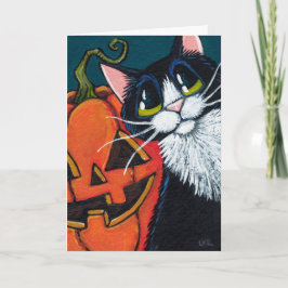 Smokingkatt och le pumpalyktan kort