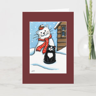 Smokingkatt, Robin & snögubbejulkort Helgkort