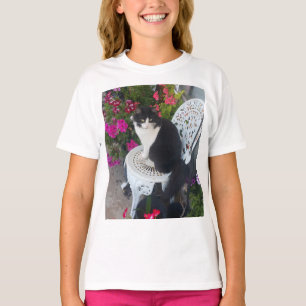 Smokingkatt Söt Vacker Blommor Svarta Katter Tjeje T Shirt