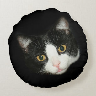 Smokingkattansikte Rund Kudde