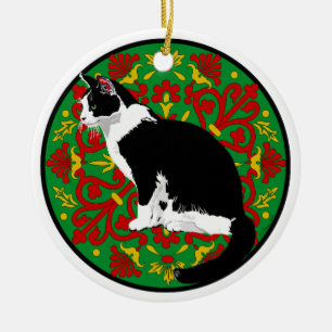 Smokingkattbarock Julgransprydnad Keramik