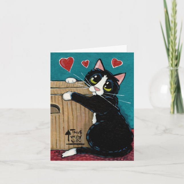 Smokingkatten som är förälskad med, boxas noterar kort (Framsida)